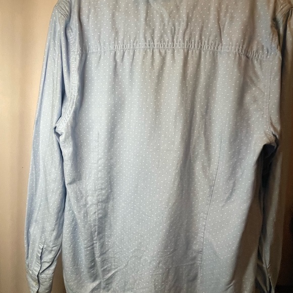 GAP classic blue polka dot button down shirt. women XL - Picture 6 of 8